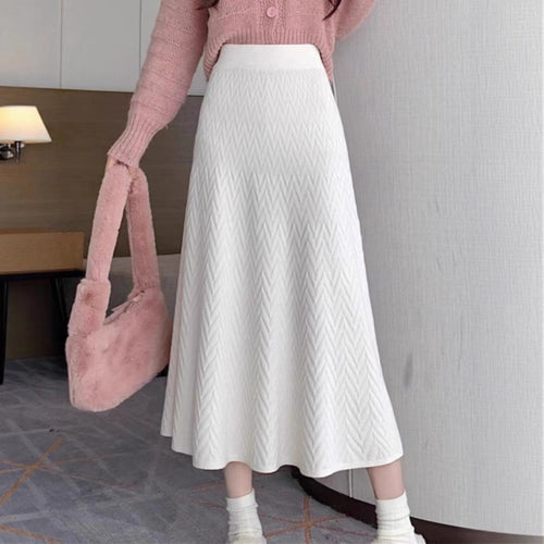 Maxi skirt for women with zigzag pattern and high waist Lune London