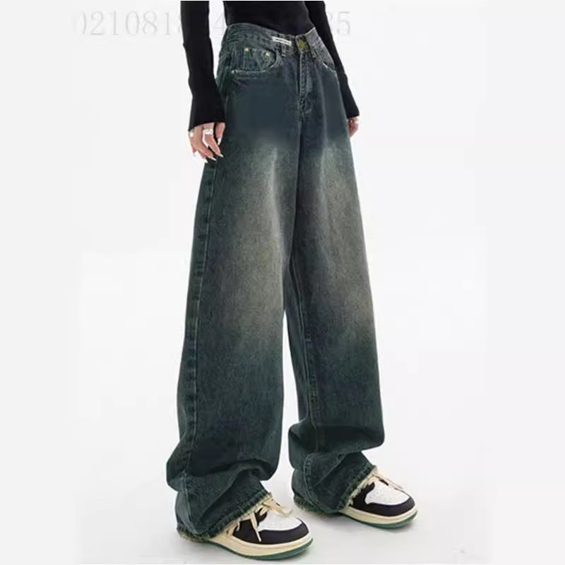 Ladies wide High-Waist Jeans Lune London