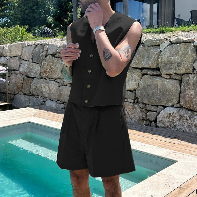Elegant sleeveless set for women with chic shorts and style