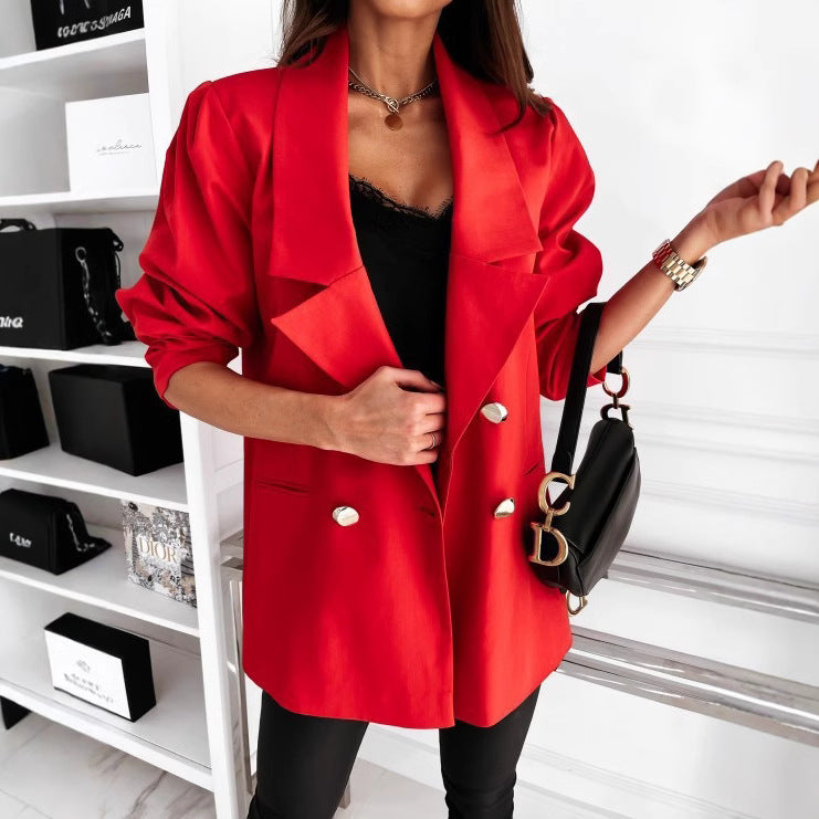 Lune London | Ladies elegant oversized blazer with pockets and button details