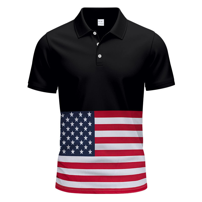 Men's polo shirt with stylish flag design Lune London