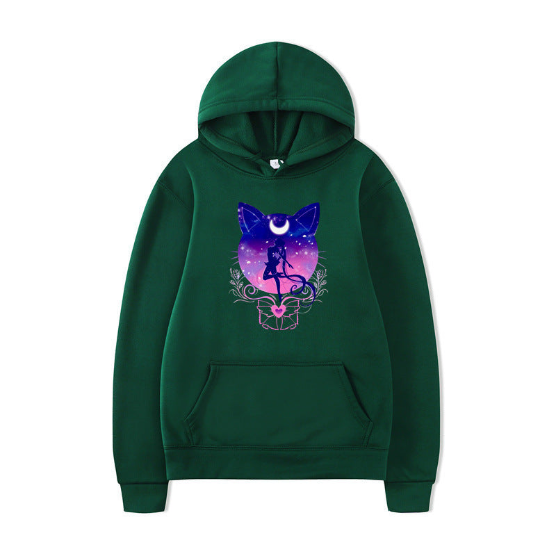 Women's hoodie with artistic cat design and comfortable fit Lune London