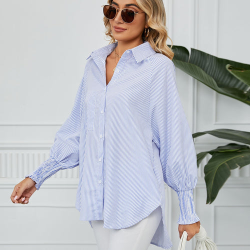 Lune London oversized casual blouse for women with stripes