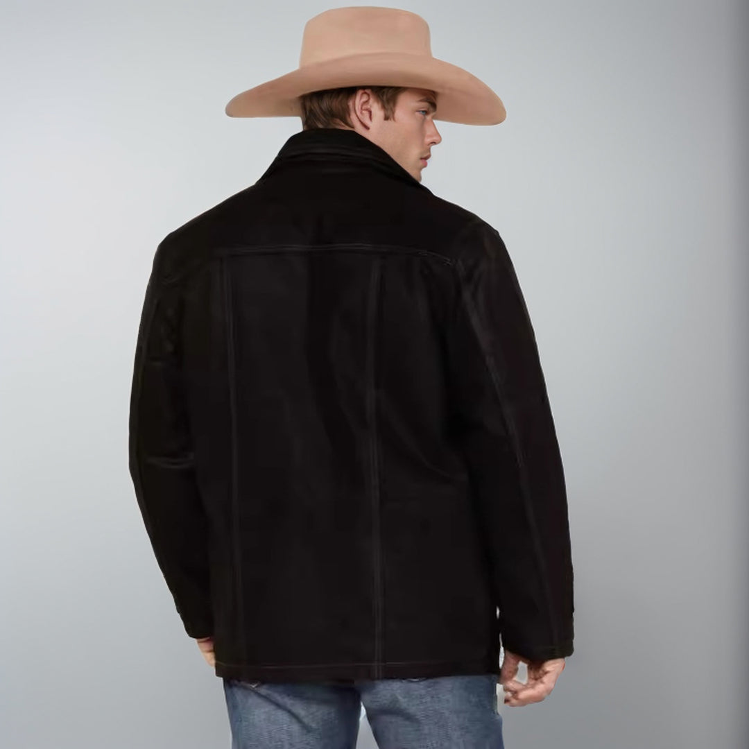 Premium leather jacket for men with modern details and practical pockets Lune London
