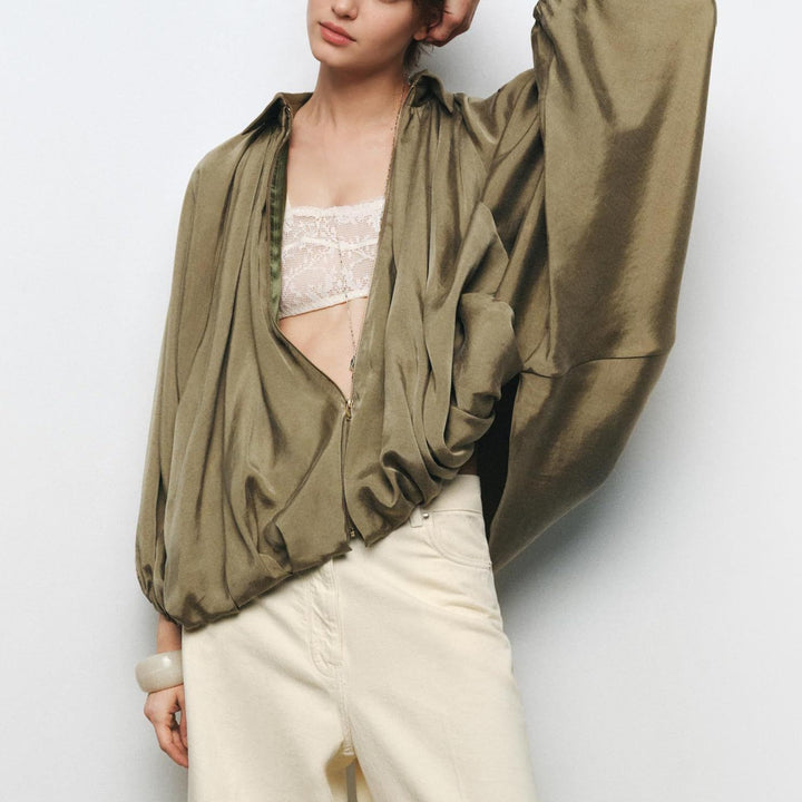 Ladies lightweight oversized silk jacket Lune London