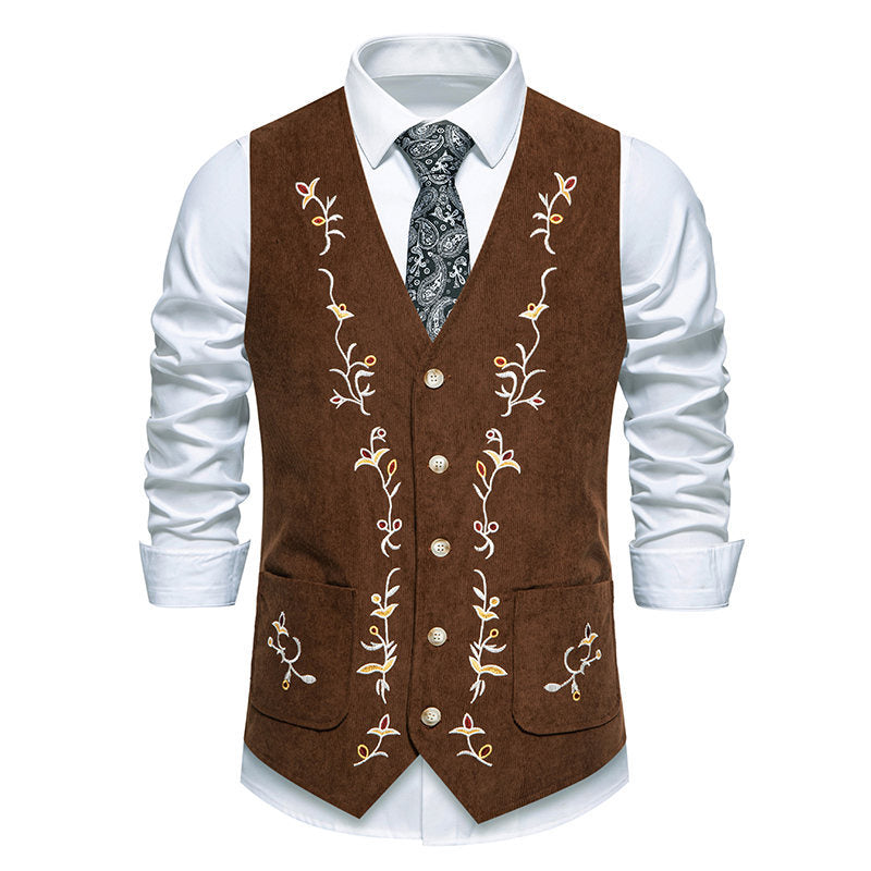 Elegant men's vest with floral design and practical pockets Lune London