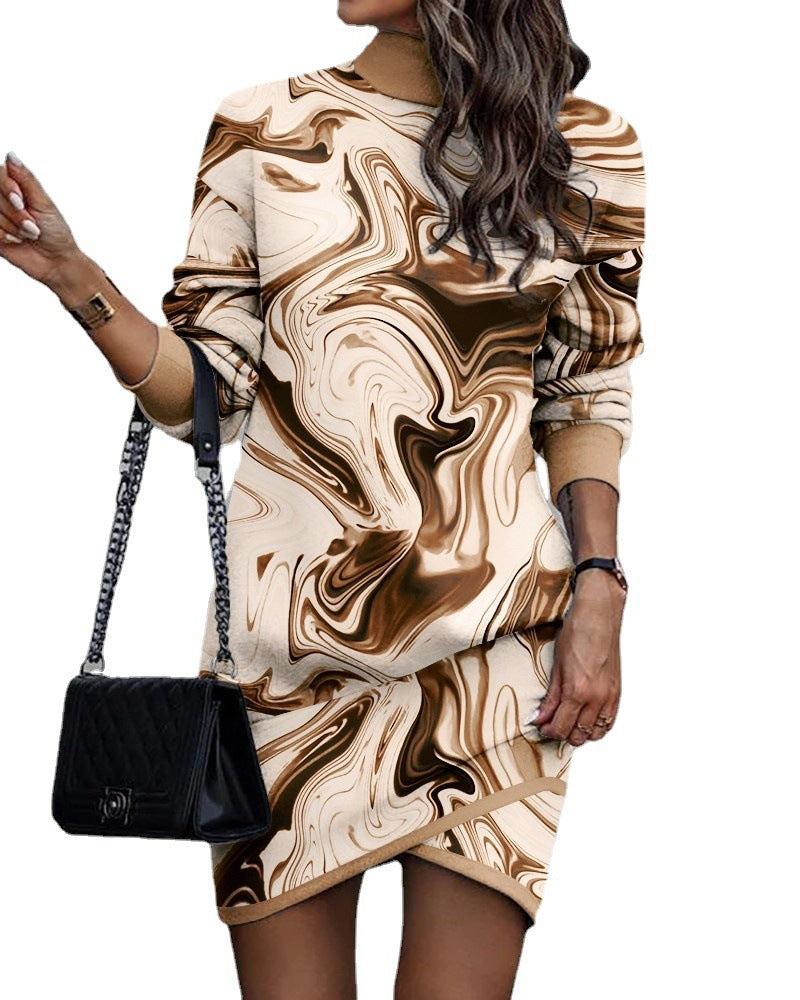 Women's sweatshirt dress with unique skull and flower pattern Lune London