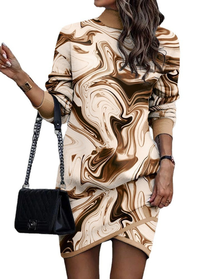 Women's sweatshirt dress with unique skull and flower pattern Lune London