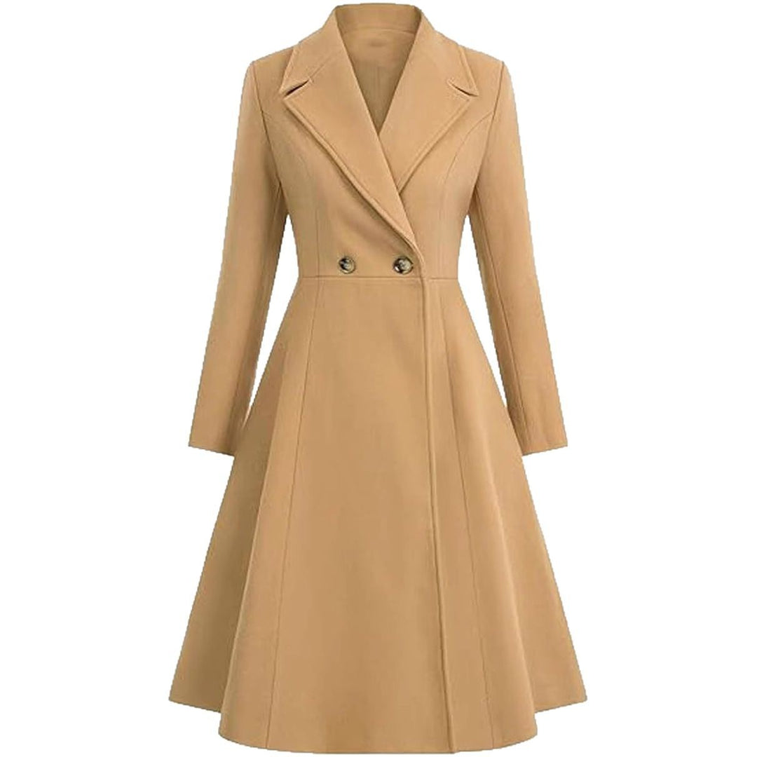 Ladies Elegant Oversized Coat with Double Row of Buttons Lune London