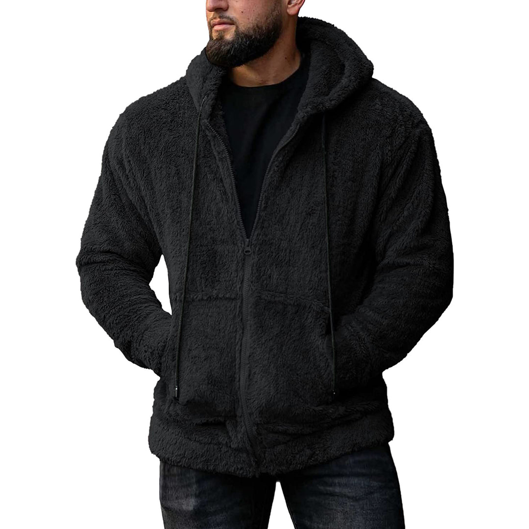 Cozy fleece jacket for men with hood and side pockets Lune London