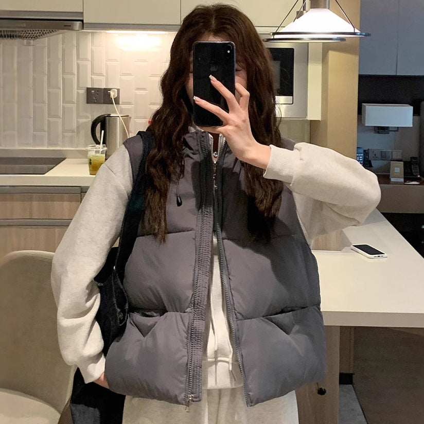 Ladies quilted vest with high collar and oversized cut Lune London