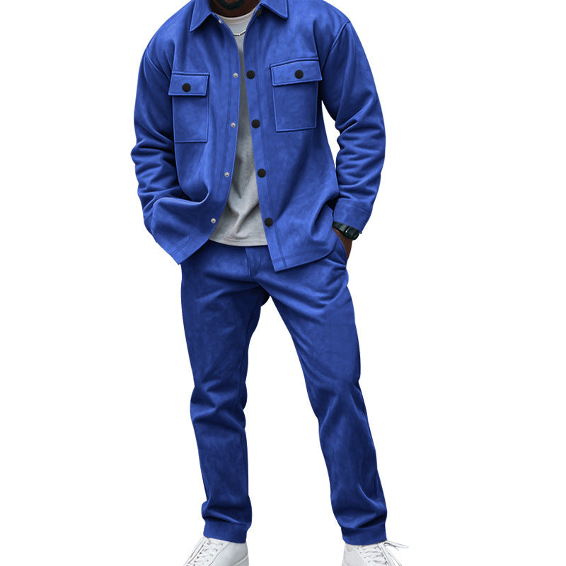 Casual shirt and pants set for men in soft material with practical pockets Lune London