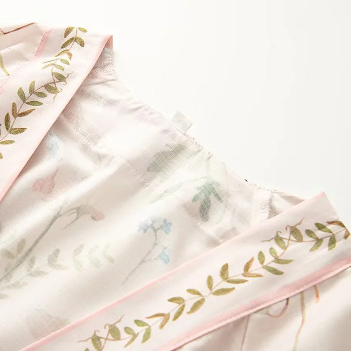 Kimono dress for women with floral pattern and waist belt Lune London