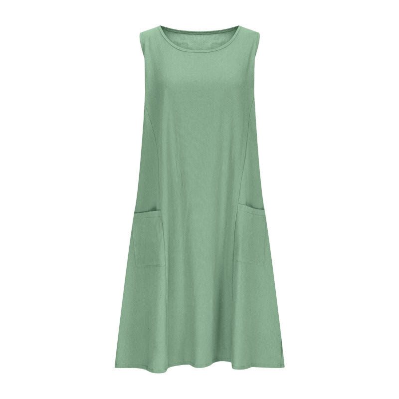 Women's Casual Sleeveless Dress with Double Pockets Lune London