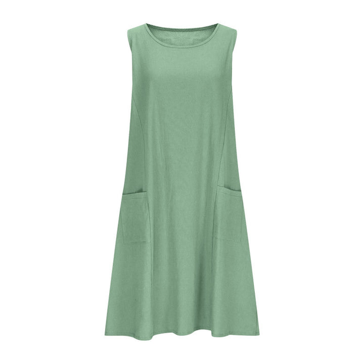 Women's Casual Sleeveless Dress with Double Pockets Lune London