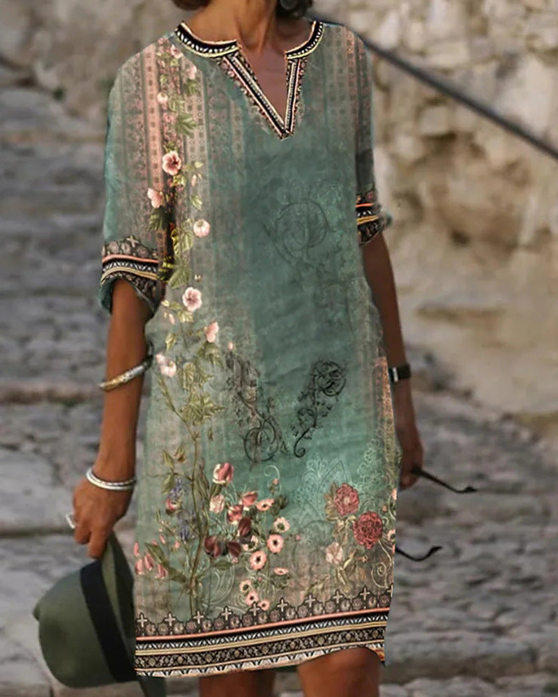 Airy summer dress for women with floral design Lune London