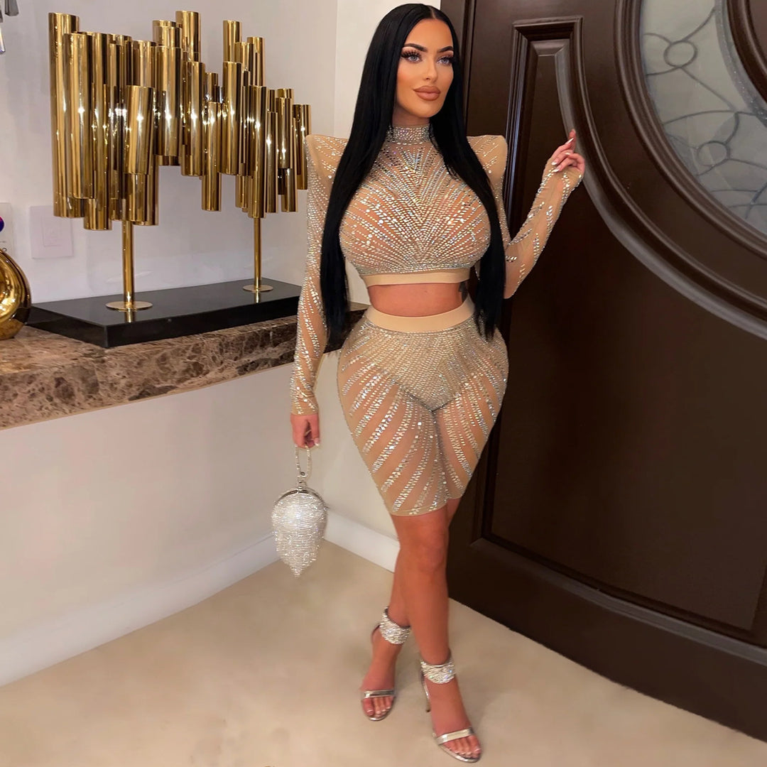 Ladies Glitter Two-Piece Body Set Lune London