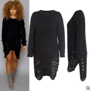 Knit dress for women with an exciting ribbed design and side slits Lune London