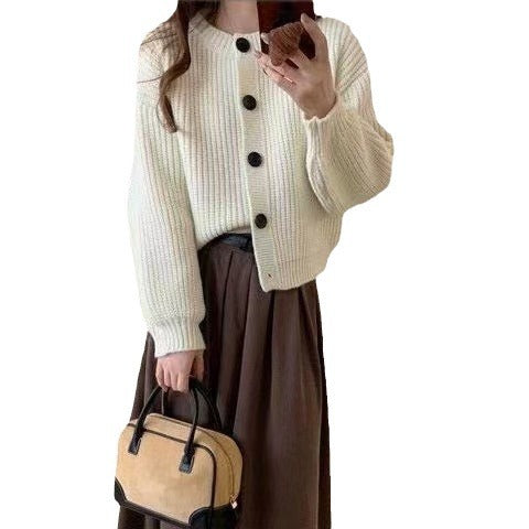 Knitted jacket for women with buttons Lune London