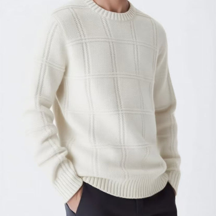 Men's knitted sweater with textured design Lune London