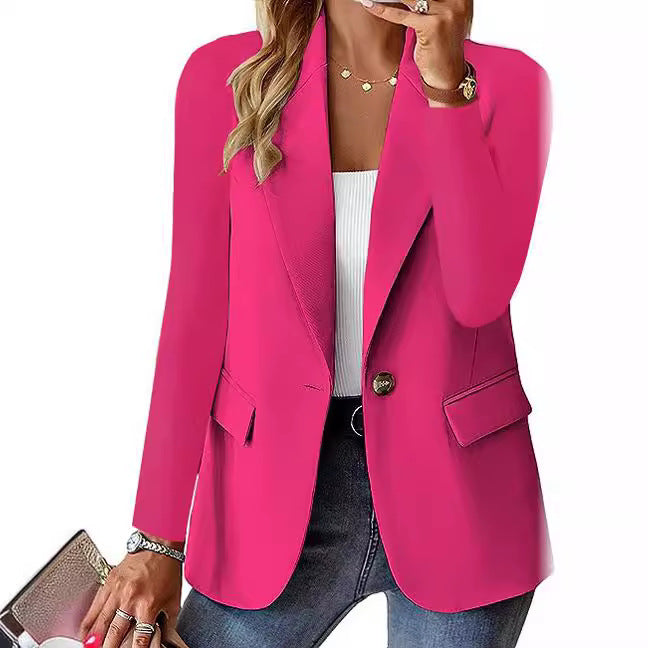 Women Elegant Jacket with Fitted Cut and Chic Pockets and Style