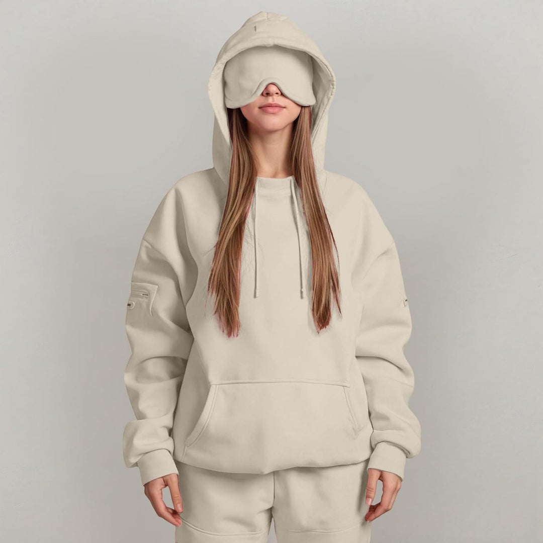 Ladies hoodie with integrated sleep mask Lune London