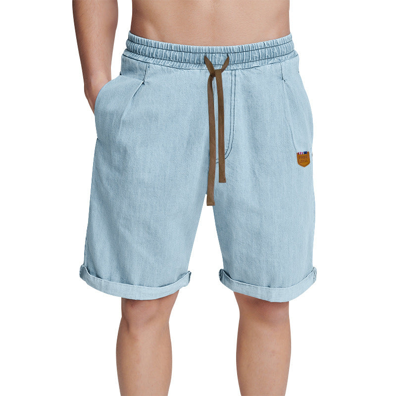Casual denim shorts for men with elastic waistband and drawstring Lune London