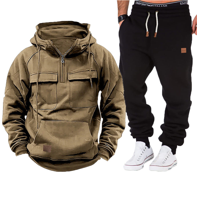 Functional hooded jacket for men with full zip and practical pockets Lune London