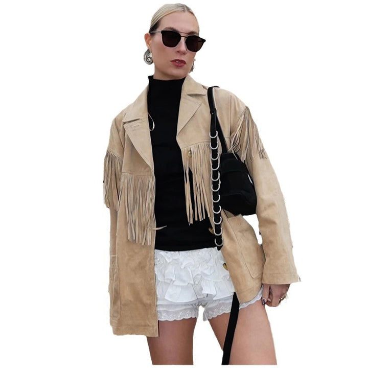 Fringed suede jacket for women Lune London