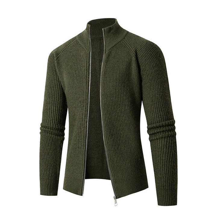 Men's knitted jacket with full zip and high collar Lune London