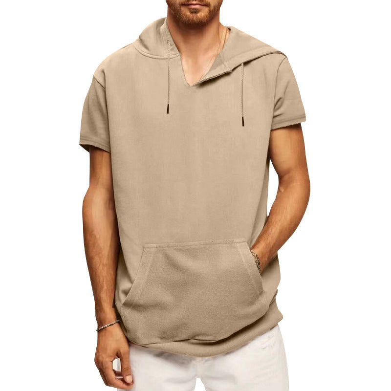 Men's Short Sleeve Hoodie with Practical Kangaroo Pocket Lune London