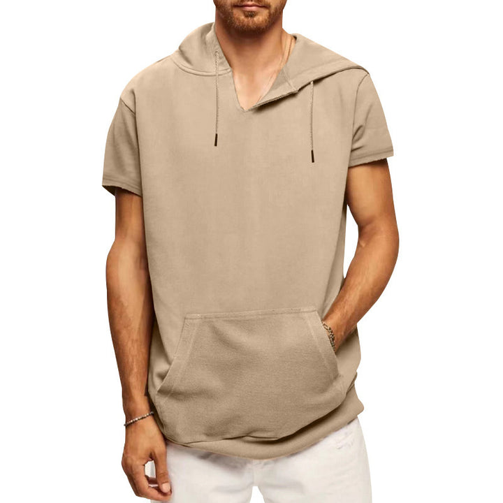 Men's Short Sleeve Hoodie with Practical Kangaroo Pocket Lune London