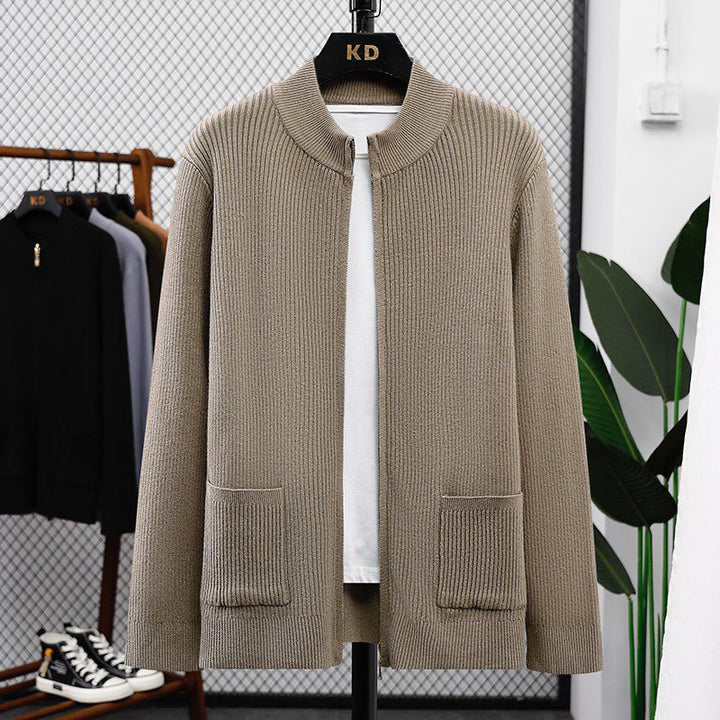 Ladies' knit jacket with modern zipper and practical pockets Lune London