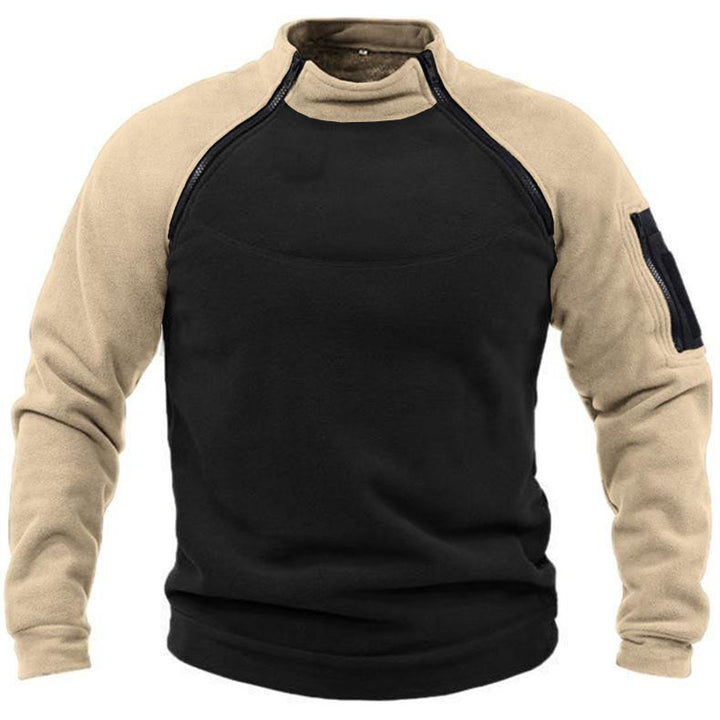 Functional fleece pullover for men with high collar Lune London