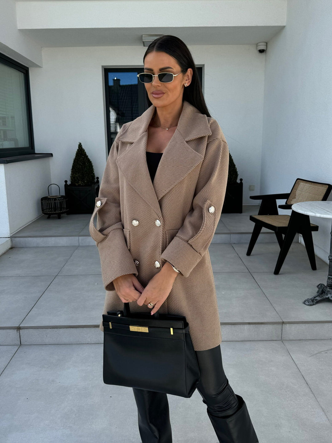 Ladies oversized blazer elegantly tailored with a double row of buttons Lune London