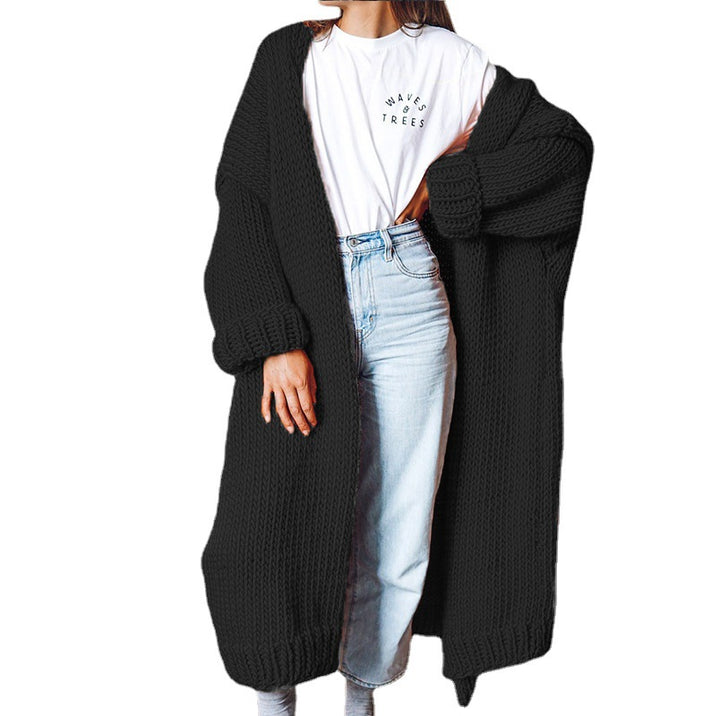Cardigan pour femme en tricot épais avec une coupe surdimensionnée confortable et de grandes poches Chic & Stil