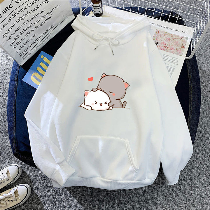 Women's hoodie with playful cat motif and comfortable fit Chic & Stil