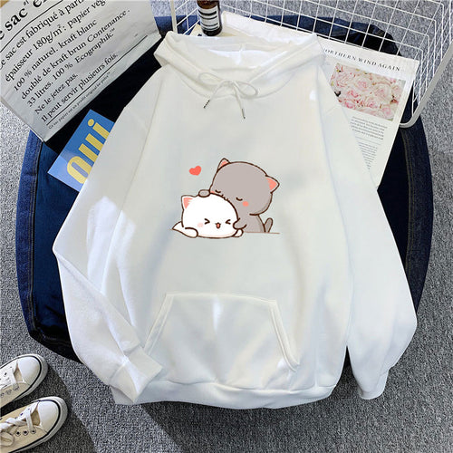 Women's hoodie with playful cat motif and comfortable fit Chic & Stil