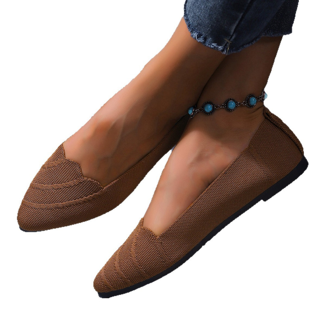 Women Structured Knit Ballet Flats Lune London