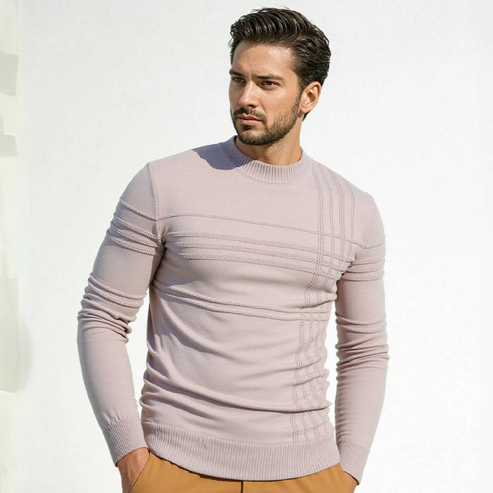 Men's sweater with a modern structural design and a high collar Lune London