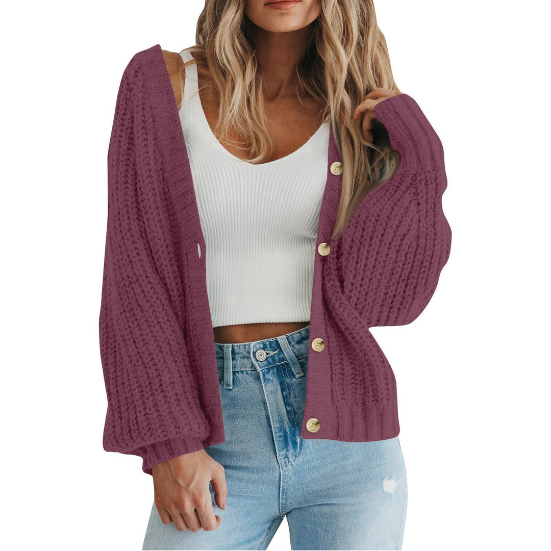 Thick knit cardigan for women with button details and loose fit Lune London
