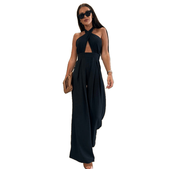 Ladies High Neck Cutout Jumpsuit Lune London