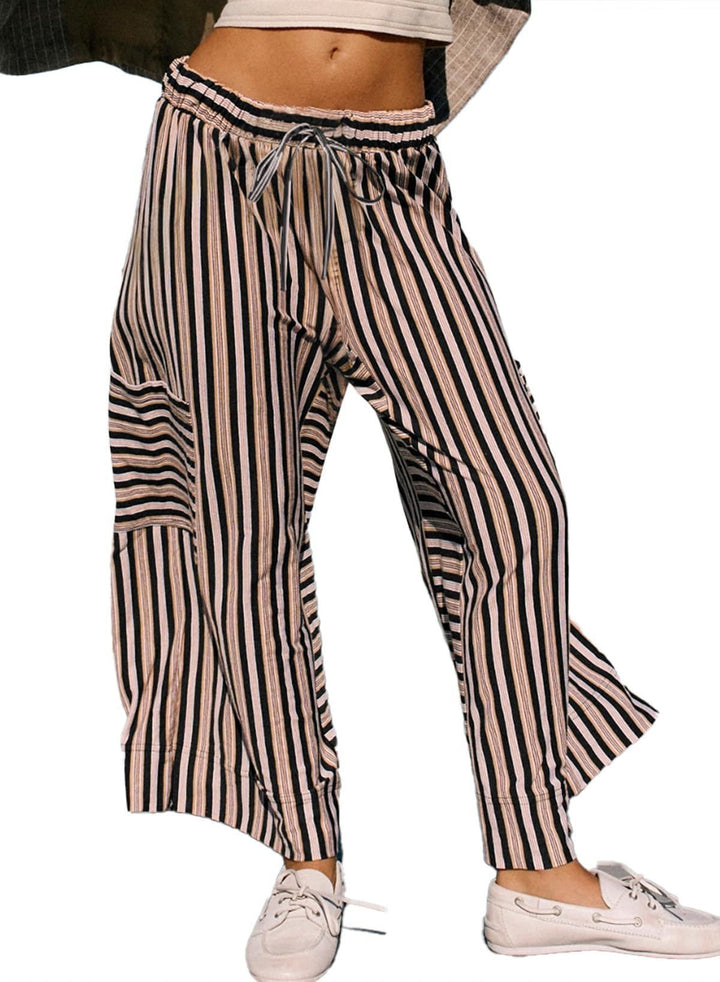 Lune London Women's Striped Wide Pants