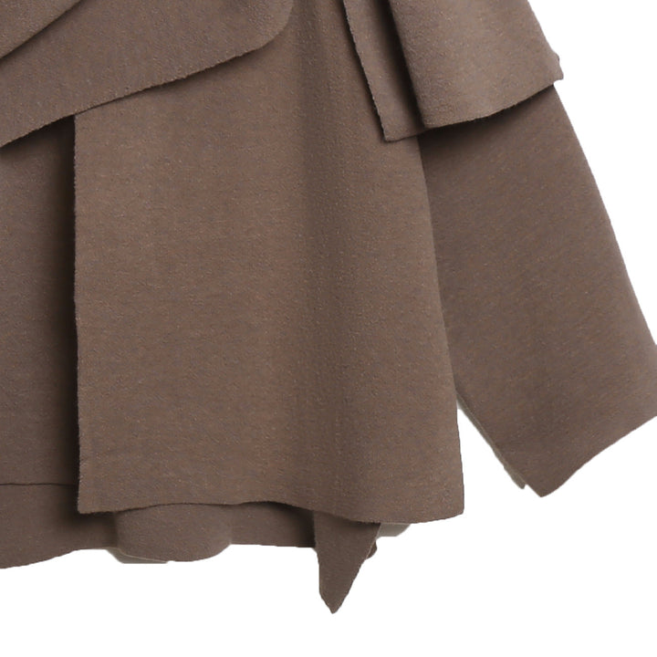 Women's Cozy Knit Poncho with Sophisticated Draping Lune London