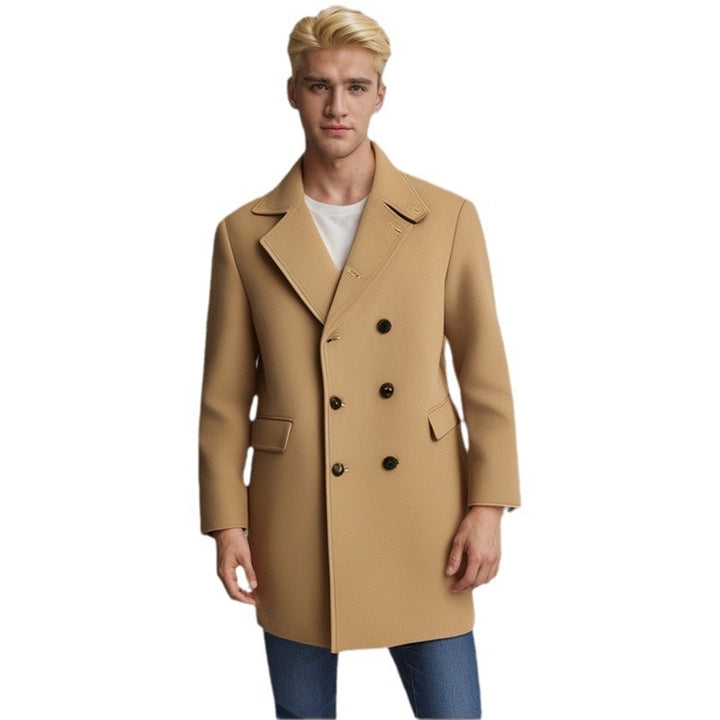 Elegant double-breasted coat for men in soft material Lune London