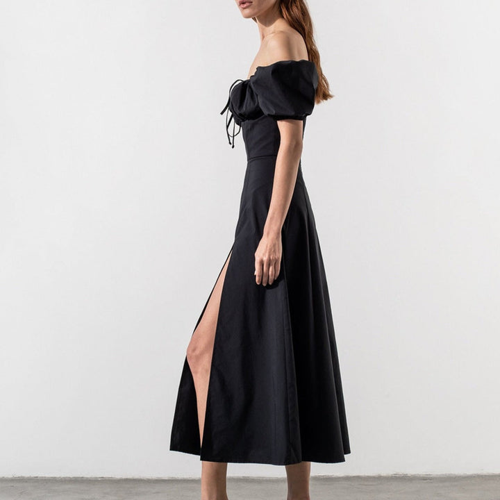 Robe maxi femme avec design off-the-shoulder et manches bouffantes volumineuses Chic & Stil