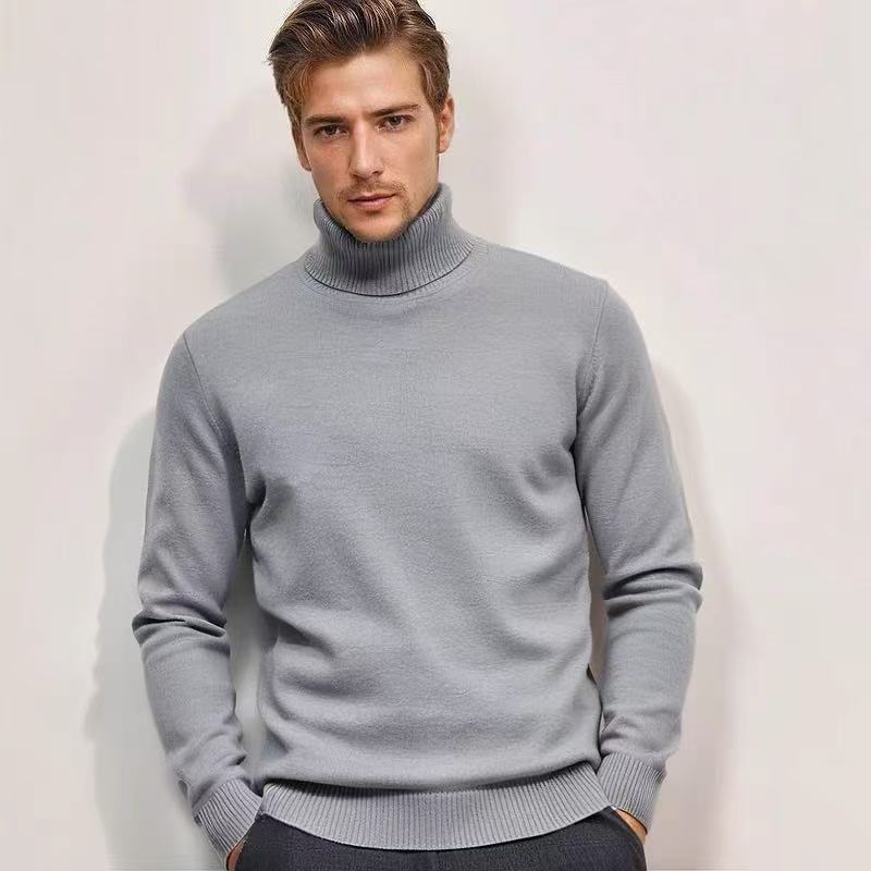 Pullover with roll neck for men in fine knit Lune London