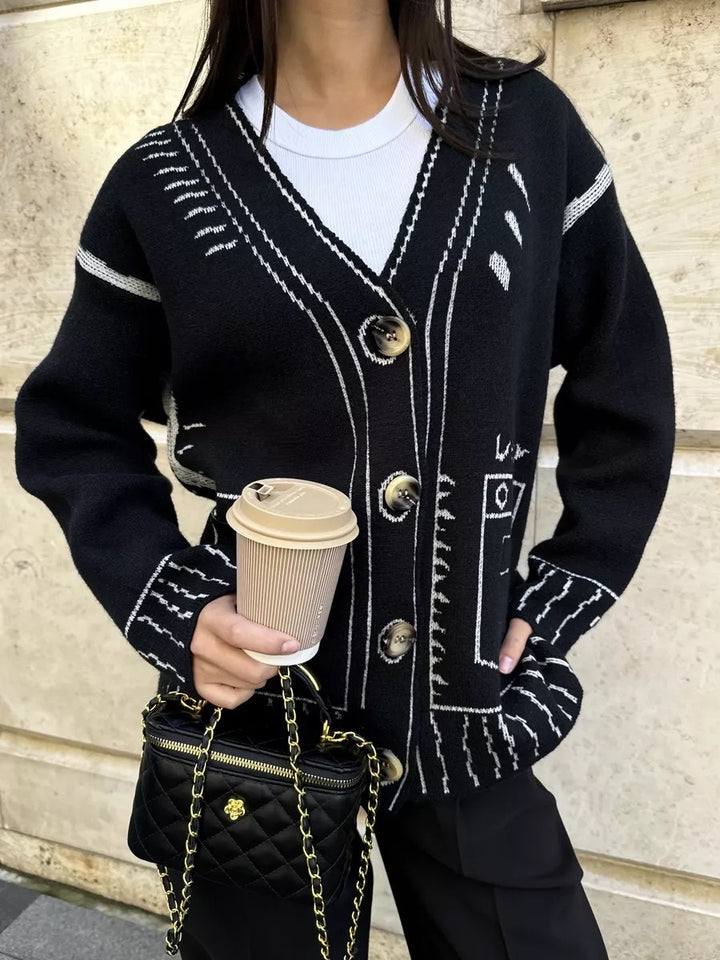 Ladies fashionable knitted cardigan with a unique design Lune London