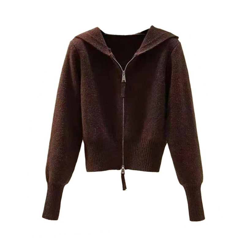 Cardigan pour femmes en tissu de haute qualité avec fermeture éclair à la mode Chic & Stil