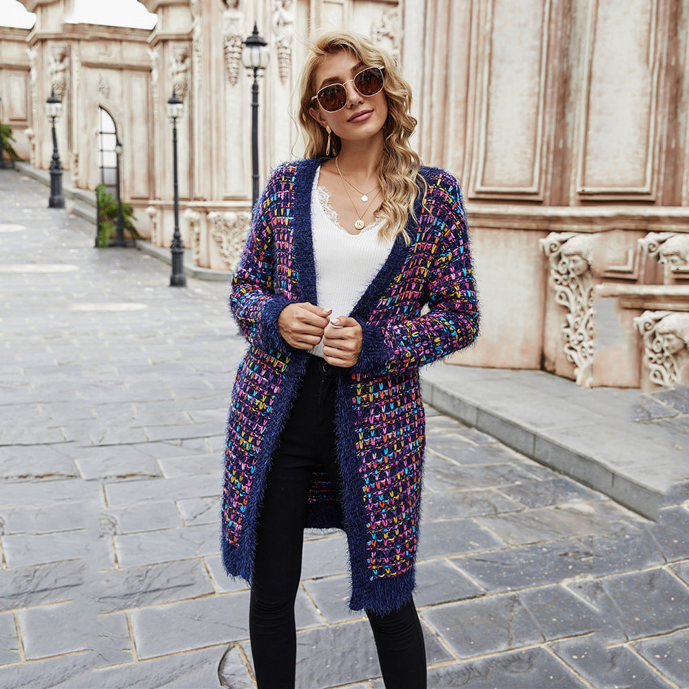 Cardigan coloré pour femmes avec textures et ourlet effiloché Chic & Stil